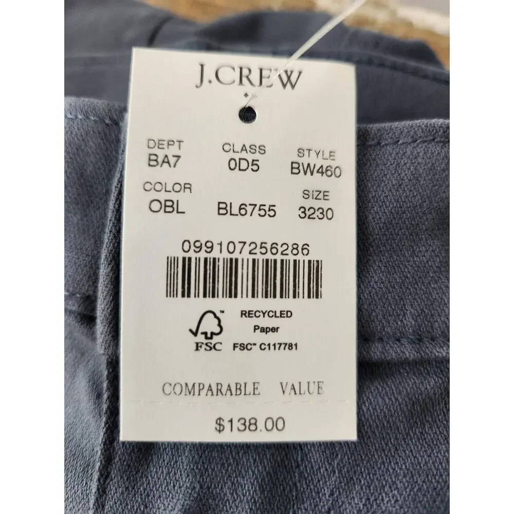NWT J. Crew Straight-Fit Garment-Dyed Five-Pocket Opal Blue Jean 32/30 *Flaw